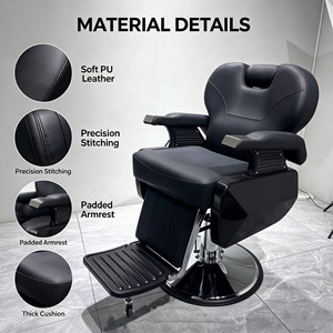 Z Professional Heavy Duty Hydraulic Ergonomic <b>Reclining</b> Hair Salon Styling Barber <b>Chair</b> Modern Barbershop - Product Image 5