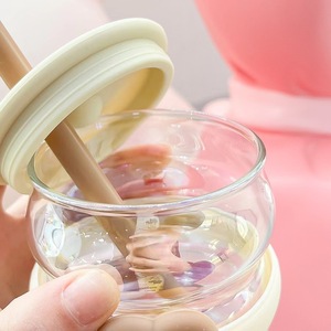 Fiore di vetro tazza di <span class=keywords><strong>caffè</strong></span> in vetro borosilicato alto con paglia di <span class=keywords><strong>caffè</strong></span> casa bollitore <span class=keywords><strong>freddo</strong></span> casa di nozze tazza di latte logo personalizzato impermeabile - Product Image 6