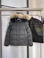 Manteau d'hiver de style classique de haute qualité, chaud, coupe-vent, véritable fourrure de coyote, parka canadienne pour homme, veste en duvet d'oie