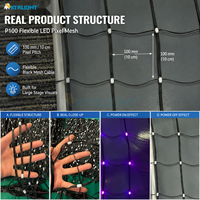 Écran LED flexible personnalisé P100 en maille de pixels 5m x 10m, affichage de scène RGB adressable, contrôle MADRIX Art-Net pour événements et concerts