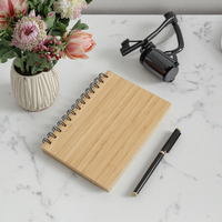 Cuaderno de madera A5 reciclado ecológico con cubierta de bambú personalizada y Carpeta de presentación diario personalizado