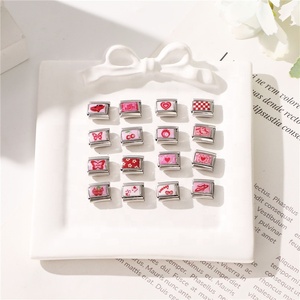 Venta al por mayor, gran oferta: Abalorio italiano personalizado de mariposa roja y coche, compatible con pulseras de acero inoxidable de 9 mm, para hacer joyas DIY, regalo. - Product Image 2