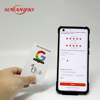 Carte NFC programmable en plastique SUNLANRFID CR80 avec code QR à scanner, compatible NTAG 213, NTAG 215, NTAG 216, Google Review, 13,56 MHz