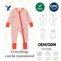 Combinaison pour bébé garçon en viscose de bambou personnalisable avec double fermeture éclair, vente en gros de combinaisons d'hiver pour bébé