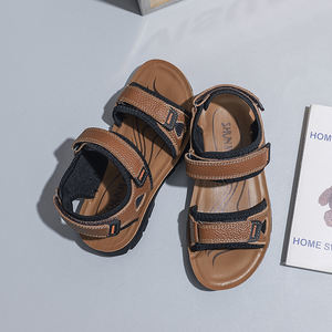 Sandales en cuir véritable pour garçons, taille 31-39, plage, extérieur, mode, sandales en cuir pour enfants - Product Image 6