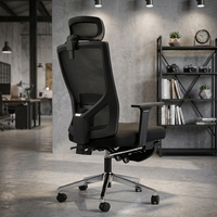 Chaise de bureau ergonomique moderne et réglable à dossier haut en maille avec repose-pieds pour se reposer, idéale pour le télétravail, structure en plastique