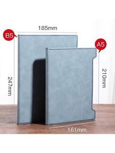 Customizable Logo 2025 New Model A5 Notebook Set Thickened B5 Business <b>Journal</b> Leather Hardcover Simple Office Diary for Office - Product Image 2