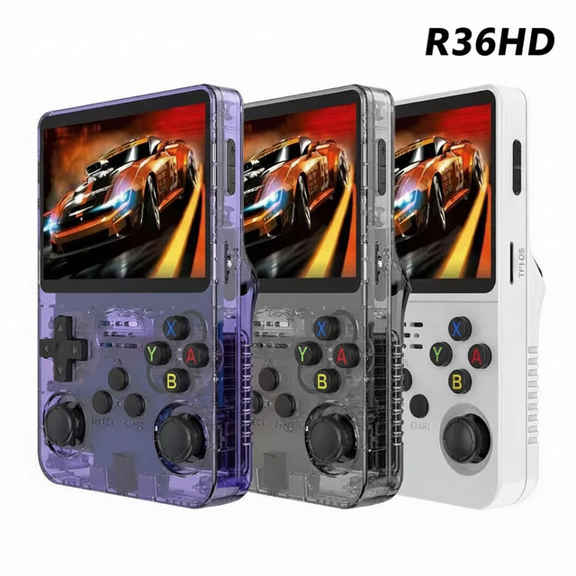 Promotion LR R36HD 3.5-inch HD IPS Screen Mini Handheld Game Console 640x480 Resolution 3500mAh Includes 10000 Games Gift 64GB