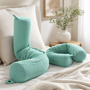 Oreiller de voyage personnalisé en mousse à mémoire de forme pliable pour avions, avec support pour le menton, le bas du dos et les jambes - Product Image 1