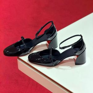 Nouvelles Chaussures Mary Jane pour Femme 2025 en Cuir Verni, Talons Hauts Épais et Ronds, Idéales pour Soirées et Mariages - Product Image 2