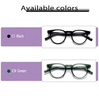 Gafas Redondas Vintage de Acetato Hechas a Mano, Diseño Coreano, Montura Retro Linda, Gafas Ópticas de Moda Literaria para Rostro Diamante