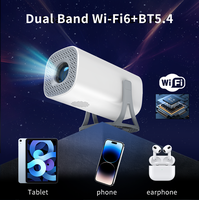Projecteur LED portable 720P avec système d'exploitation Android 14, prise en charge du décodage 4K, processeur Allwinner H723, 1 Go de RAM, 8 Go de ROM