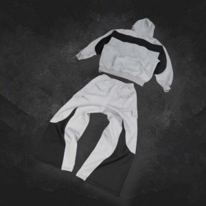 Conjuntos de 2 Piezas de Chándales de Algodón con Capucha y Parches Transpirables para Invierno, con Bolsillos con Cremallera, Pantalones Deportivos y Sudaderas - Product Image 2