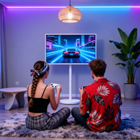 Pantalla LED Inteligente Portátil Blanca de 32 Pulgadas, Android 15, 4K, 128GB, Batería de 38400mAh para Viajes, Patio, Exteriores, RV, Camping