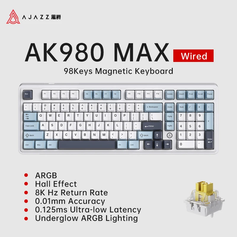 AJAZZ AK980 MAX Mechanical Keyboard Wired Magnetic Switch 0.01mm