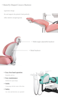 Fauteuil dentaire ergonomique à positionnement synchronisé, design moderne pour jeunes, modèle TS-6830, pour usage clinique