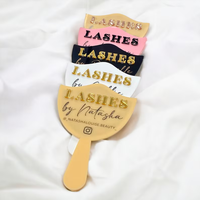 Miroir de poche personnalisé en acrylique avec logo personnalisé, impression UV 3 mm, design moderne écologique, miroir compact pour les techniciens des cils et les médias sociaux