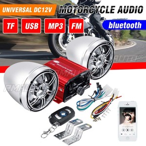 12V Universal Motorcycle Audio bluetooth Remote Control Speaker <b>Stereo</b> <b>System</b> TF USB FM Radio MP3 Music Player Scooter ATV - Product Image 1