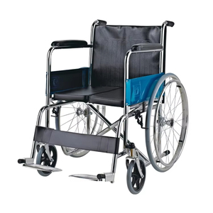 Fauteuil roulant manuel robuste en acier, capacité 150 kg, avec accoudoirs rabattables pour personnes handicapées - Product Image 1