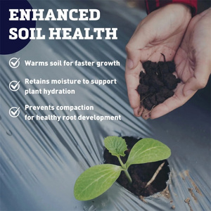 Plástico de Cobertura para Agricultura, Estabilizado contra Rayos UV, de 20 Micras, Negro y Plateado, para Protección de Cultivos, Barrera Contra Malezas - Product Image 5