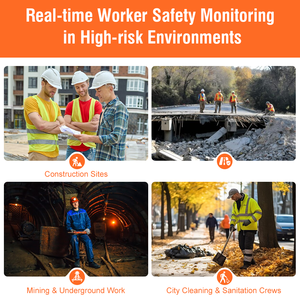 Reloj de Seguridad para Trabajadores de la Construcción con Llamada de Emergencia SOS 4G, Detección de Caídas, Rastreador GPS, Resistente al Agua IP68, Batería de 950 mAh, Barómetro y Geocerca - Product Image 4