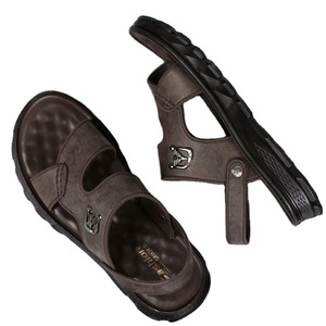 Sandalias de Verano para Hombre, Punta Abierta, Suela de Goma, Entresuela de EVA, Estilo Slip-On, Diseño de Leopardo, Forro Textil, Color Sólido, Estilo Zuecos - Product Image 1