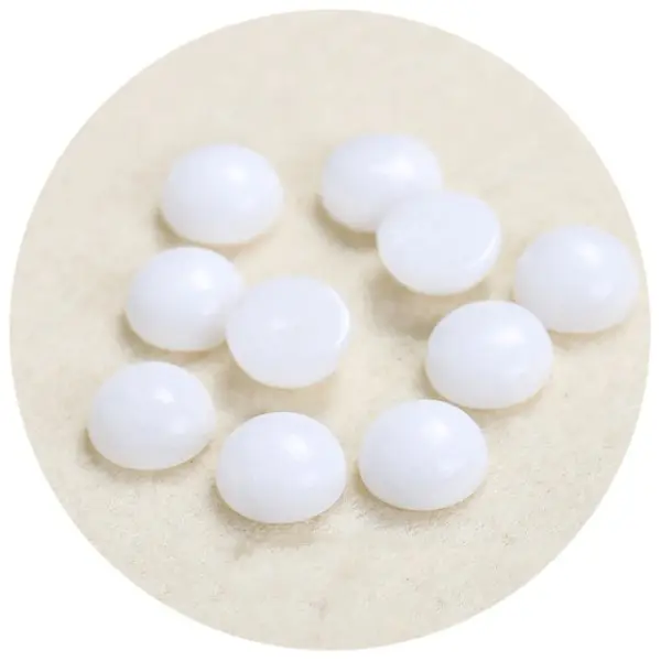 4 \ 6 \ 8 \ 10 \ 12MM cabochon di pietre preziose perline di pietra sintetica naturale cabochon di giada bianca per bracciale collana orecchino