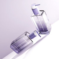 Botella de Aceite Corporal de vidrio de lujo de 5oz aceptada por OEM/ODM con bomba para el cuidado de la piel Embalaje de cuidado de la piel de forma plana para crema facial