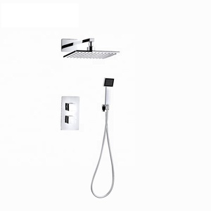 Kare ahize duş kolu 8 "pirinç kare yağmur duşu ile termostatik çift gizli vana - Product Image 5
