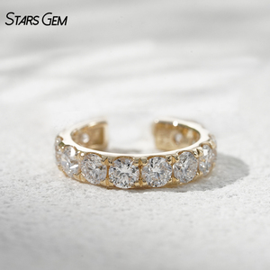 Pendientes de Clip de Oreja con Diamantes de Oro Sólido de 10K de Starsgem Fine Jewelry, Pendientes de Oreja Unisex con Diamantes Cultivados en Laboratorio - Product Image 4