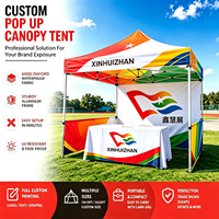 Tente de réception personnalisée 3x3m, imperméable, en tissu Oxford 600D, avec structure en aluminium, impression résistante aux UV, pour stand de salon professionnel et événements sportifs