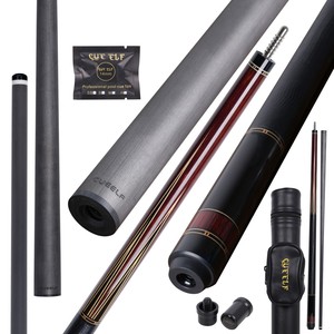 Cueelf Taco de carbono profesional Diseño de incrustaciones de madera maciza de lujo Taco de billar Ebony con <span class=keywords><strong>cocobolo</strong></span> - Product Image 1