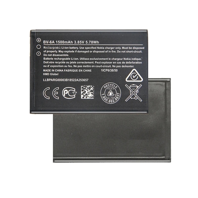 Original Li-ion Battery 1500mAh BV-6A High Quality Battery for Nokia Banana 2060 3060 5250 C5-03 8110 4G Mobile Phone Batteries