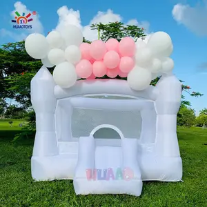 Mini Bouncy Peuter Wit Bounce Huis Opblaasbare Bruiloft Uitsmijter Kasteel Met Bal Zwembad Glijbaan Pit Voor Kinderen