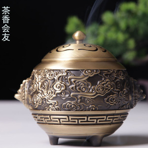 Quemador de incienso de cobre puro con cabeza de dragón y nubes auspiciosas para el culto en el hogar, ofrenda de sándalo para Buda y el Dios de la Prosperidad. - Product Image 3