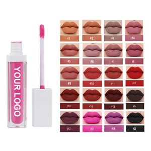 Marque privée <span class=keywords><strong>Maquillage</strong></span> en gros Étiquette personnalisée Lèvres <span class=keywords><strong>bio</strong></span> 20 couleurs Sans cruauté Waterproof Nude Liquid Matte Lipstick - Product Image 3