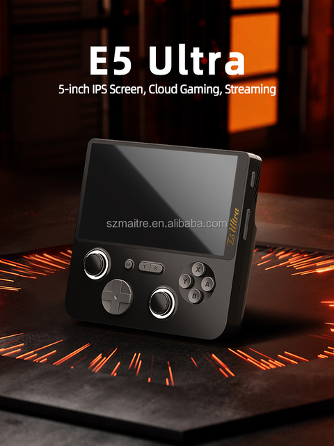 E5 Ultra Retro Game Console 5 Inch IPS Display 128GB T620 CPU for DIY Cooling Fan Linear Motor HD Touch Screen Projection WiFi 6