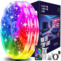 Ruban LED Intelligent RGBIC Magique de 5M (16.4FT) 5V USB, avec Télécommande 24 Touches, Contrôle par Application, Puces SMD 5050, pour Rétroéclairage TV