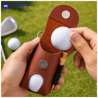 Pochette de golf en cuir PU personnalisable avec logo, vente en gros, porte-balles de golf professionnel, cadeau d'affaires, sac banane de golf