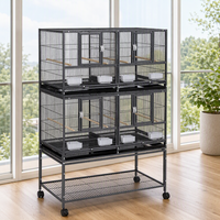 Grande volière pour oiseaux, cage d'élevage en fer, acier, acier inoxydable, fil métallique, revêtement en poudre, motif solide, support séparé, pour perroquets, emballée en boîte