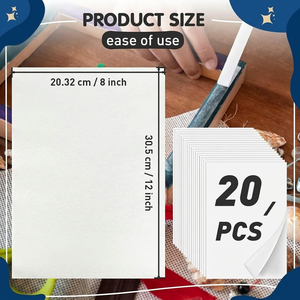 Feuilles de colle thermofusible double face professionnelles haute résistance pour patchs brodés en <span class=keywords><strong>tissu</strong></span>, format A4, 20 pièces - Product Image 2