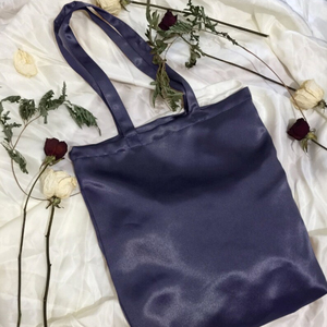 Personalized silk shopping tote bag custom webbing bag Bridesmaid gift satin bag with logo
