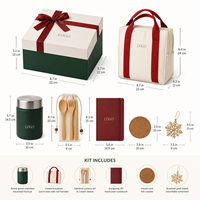 Kit Cadeau Personnalisé de Noël pour Employés avec Boîte Alimentaire, Sac Repas, Couverts, Carnet, Sous-Verre, Ornement, Boîte Cadeau - Fournisseur OEM