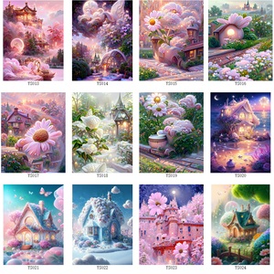 Pintura artesanal para decoración del hogar, manualidades, estampado de flores chinas, juegos completos de punto de cruz contados - Product Image 3