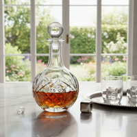 Nouvelle conception, bouteille en verre cristal personnalisée avec motif Dublin, carafe pour vin rouge, mini carafe à whisky pour cadeau d'affaires