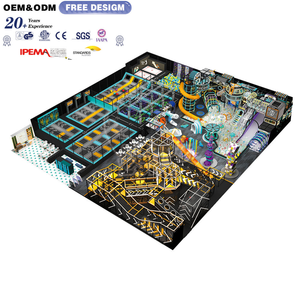 Solution de parc d'aventure <span class=keywords><strong>commercial</strong></span> personnalisé, aire de jeux intérieure avec parc de trampolines, arène de ninja tag pour <span class=keywords><strong>centre</strong></span> de divertissement - Product Image 1