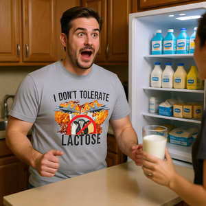 Camiseta para Intolerantes a la Lactosa, Camiseta con Meme Divertido, Humor Incómodo, Regalo de Broma Inapropado, Camisetas Divertidas - Product Image 3