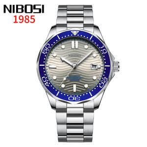 NIBOSI 2593 lujo Shanghai movimiento mecánico automático banda de acero inoxidable resistente al agua esfera de cristal reloj de hombre - Product Image 3
