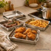 Ensemble de 5 paniers de friteuse en acier inoxydable avec plateaux de drainage d'huile, plusieurs tailles, accessoire de cuisine pour la friture