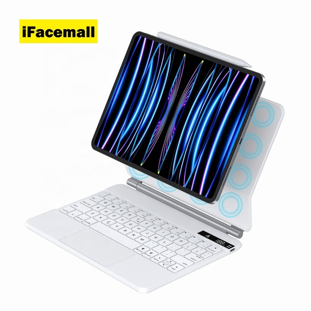 Factory Wholesale Custom logo Wireless case White Keyboard PU Magic Keyboard for iPad Pro 11Inch Air 10.9inch 4 5 6 7 M3 2025